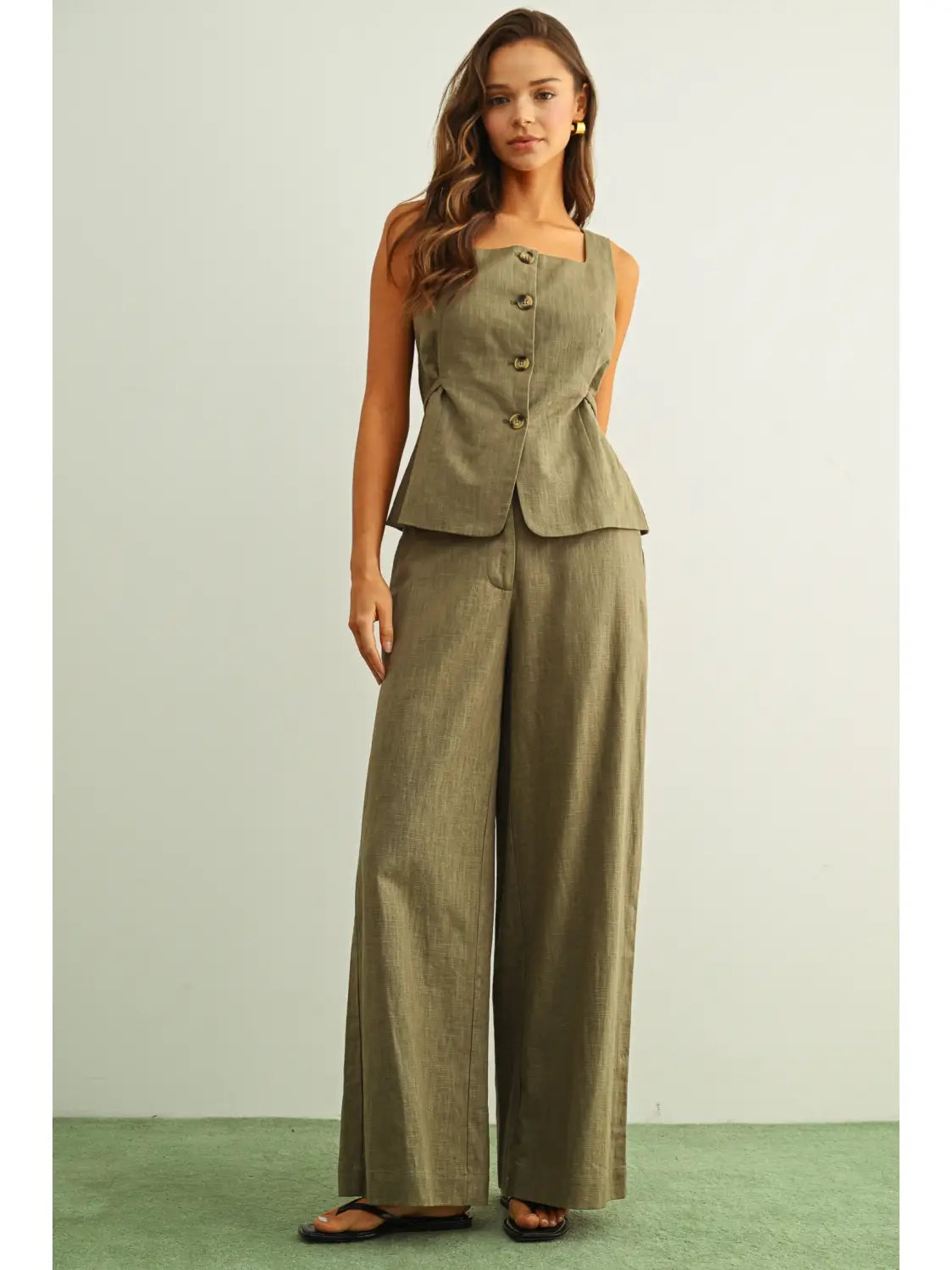 Wide Leg Linen Trousers