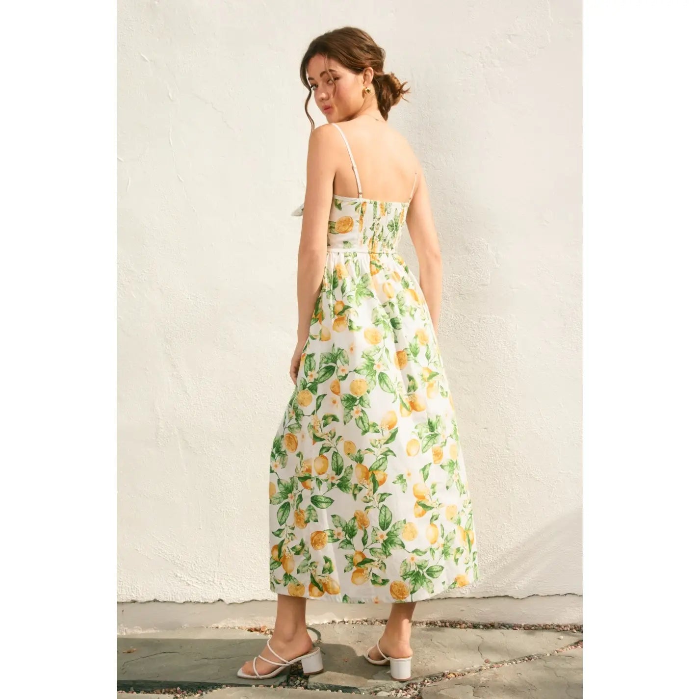 Lemon Sleeveless Contrast Binding Maxi Dress