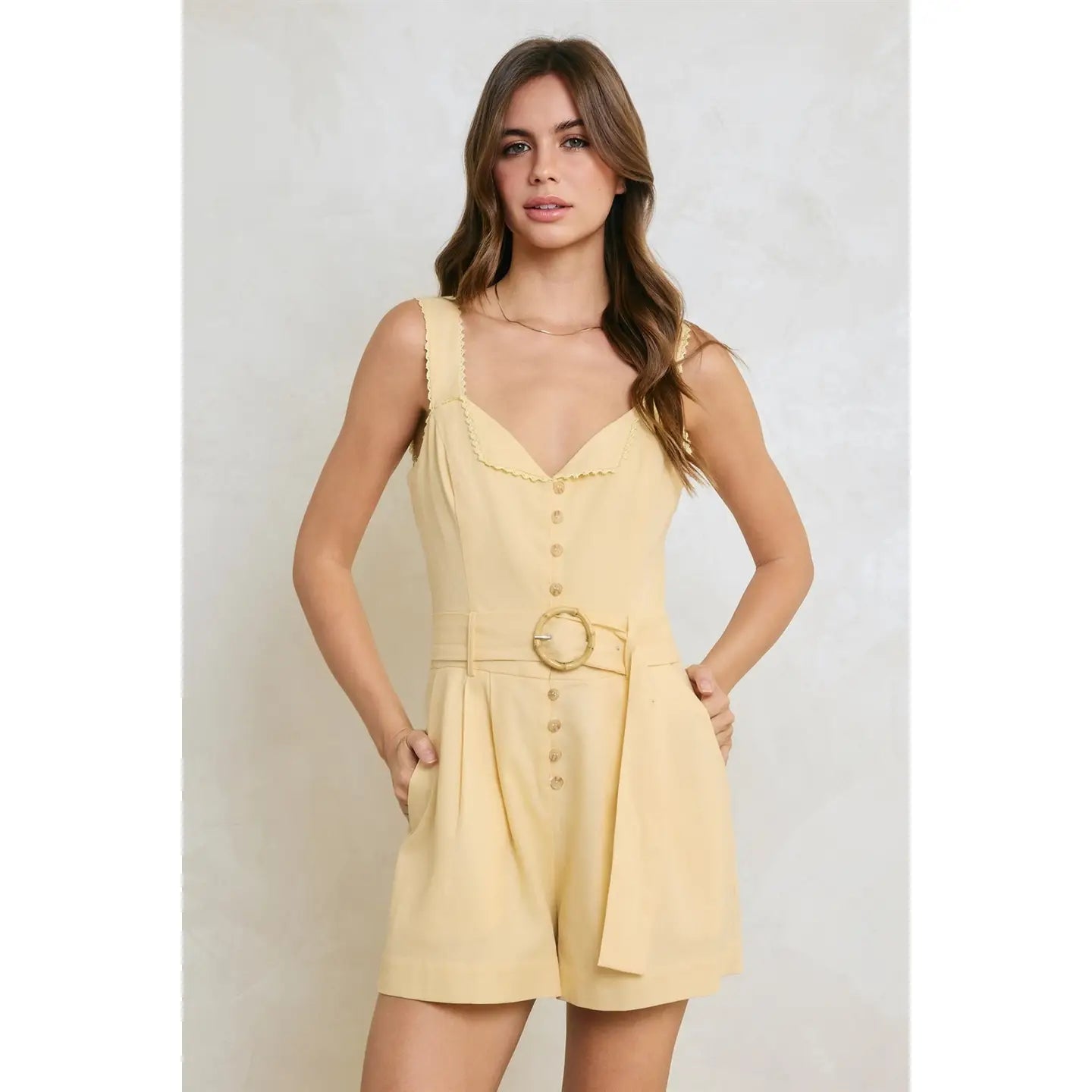 Heaven Sent Lace Trim Foldover Romper