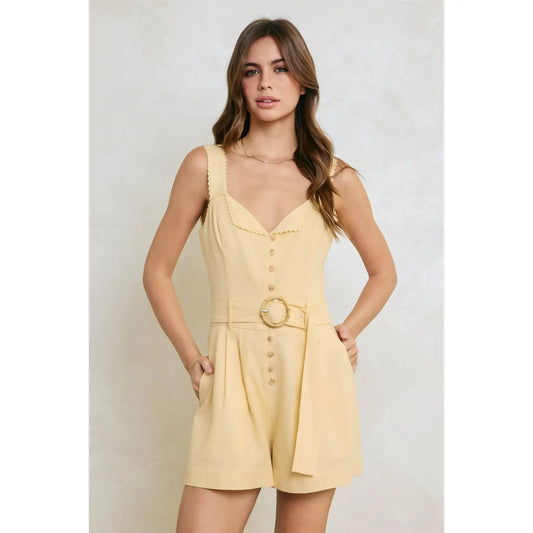 Heaven Sent Lace Trim Foldover Romper