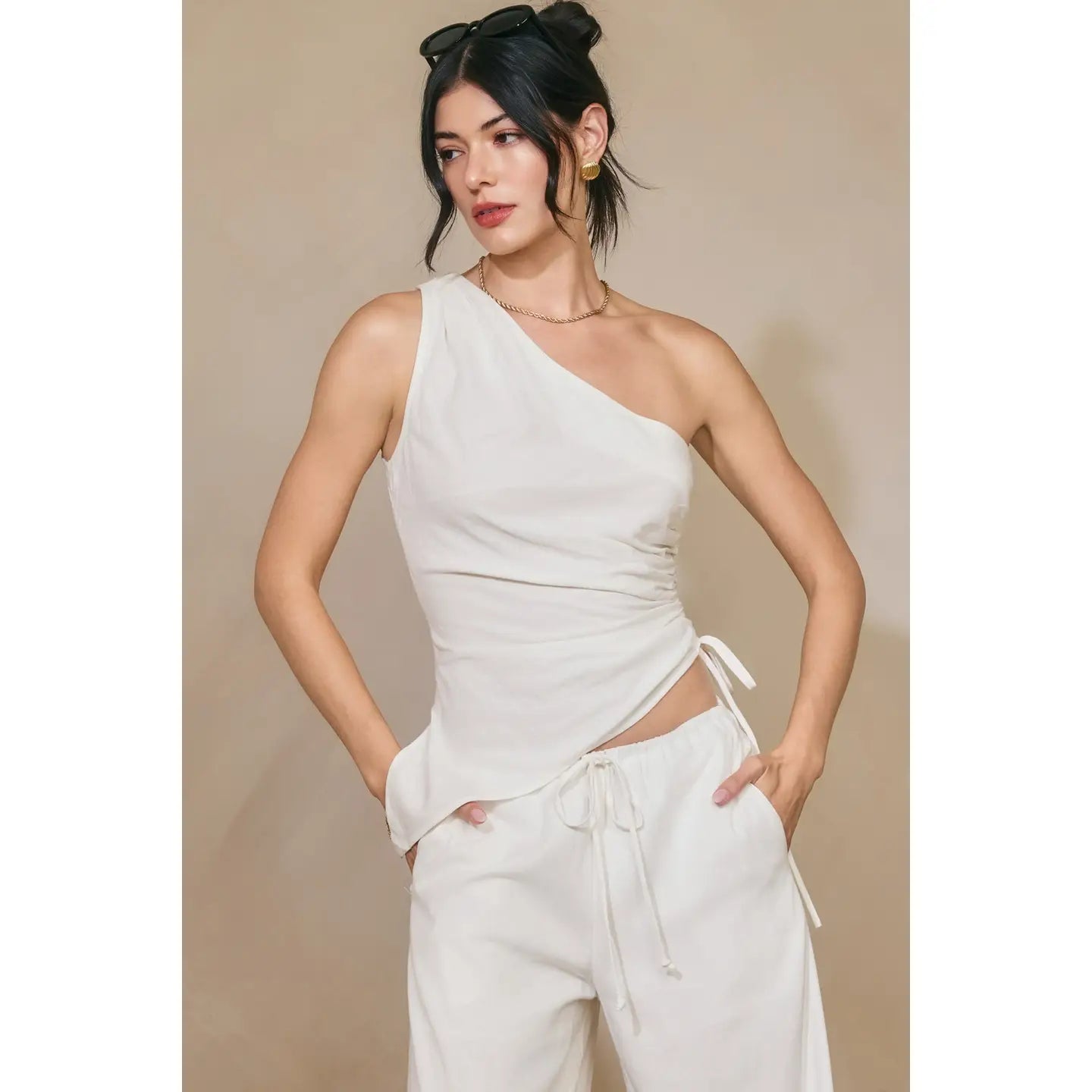 Heaven Sent One Shoulder Ruched Top