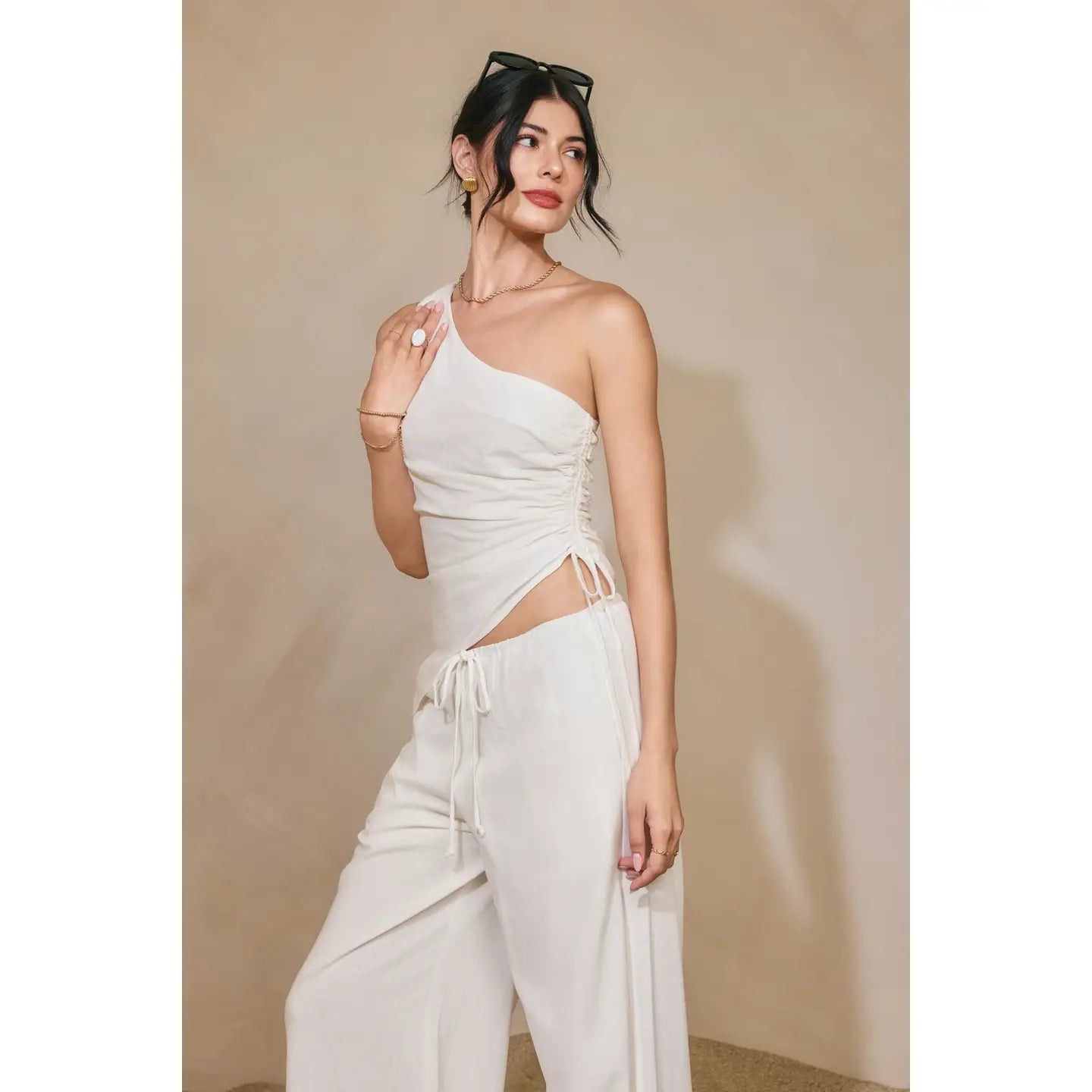Heaven Sent One Shoulder Ruched Top