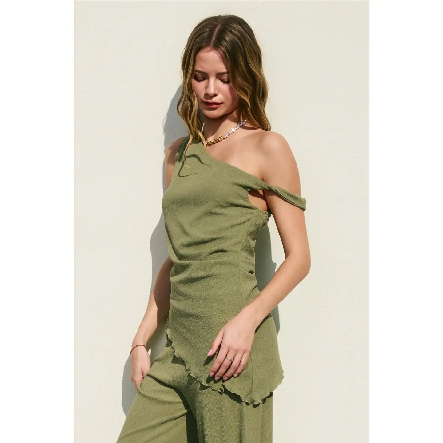 Soft Stretch One Shoulder Asymmetrical Top