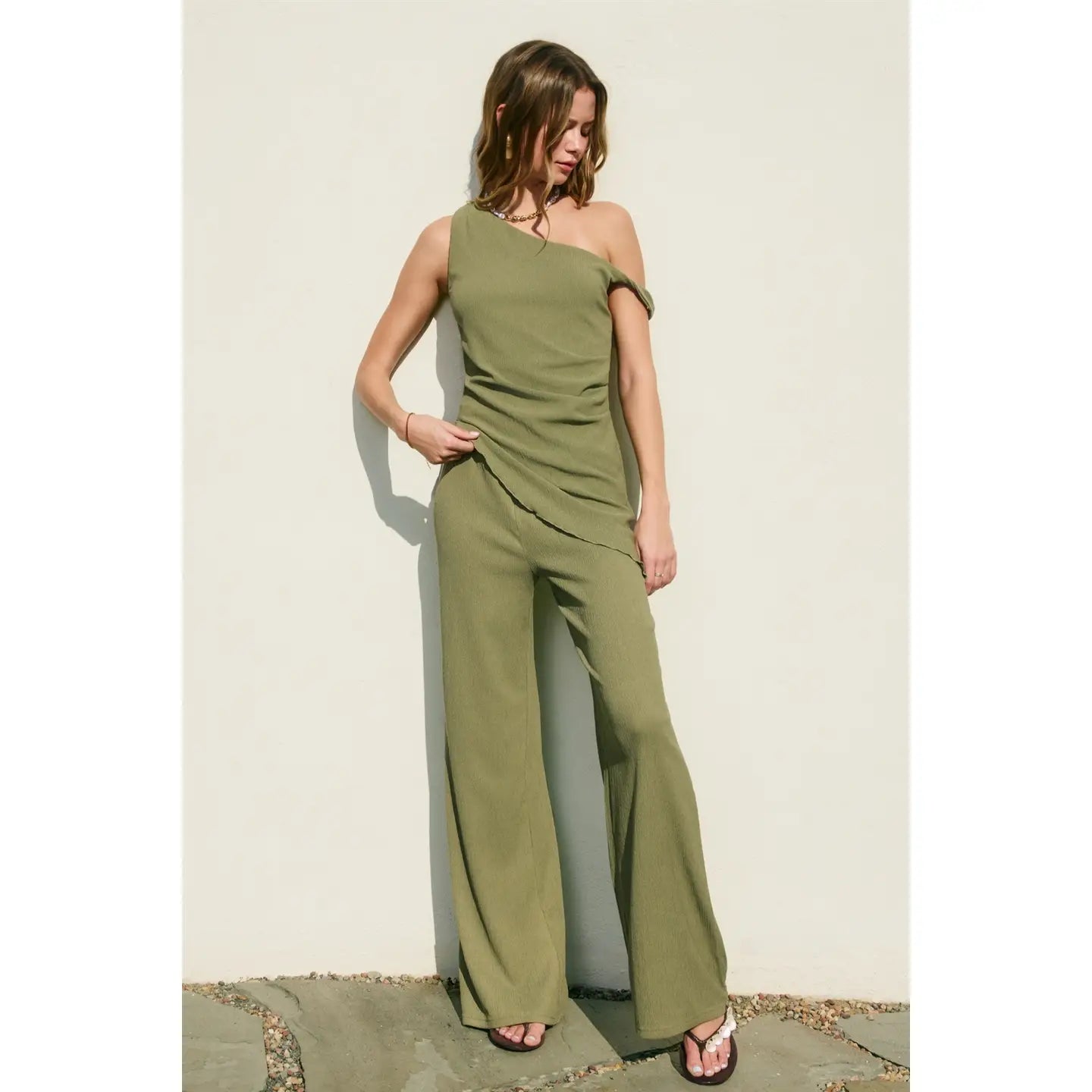 Soft Stretch One Shoulder Asymmetrical Top