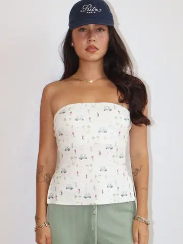 Golf Novelty Side Slit Tube Top