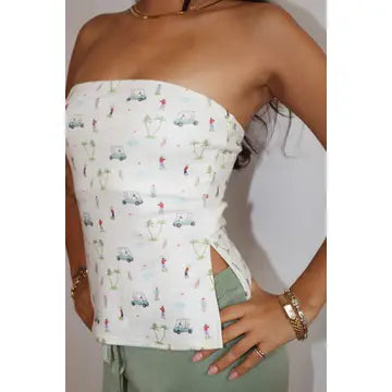 Golf Novelty Side Slit Tube Top