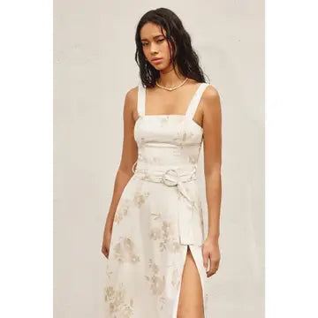 A Moment in Time Buckle Midi Dress