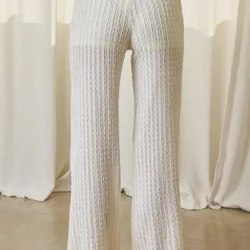 Textured Woven Pull On Pants