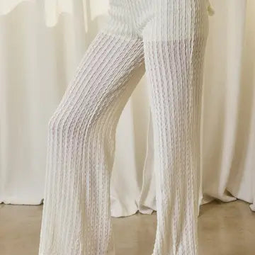 Textured Woven Pull On Pants