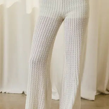 Textured Woven Pull On Pants