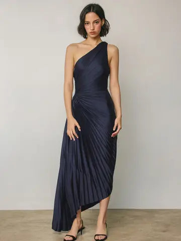 Midnight Pleated Dress
