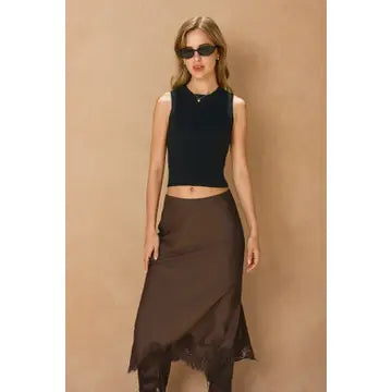 After Hours Satin Midi Skirt