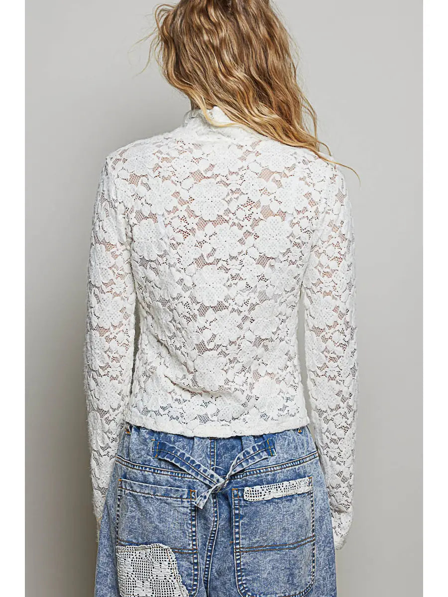 Petal & Pearl Long Sleeve Turtleneck Top