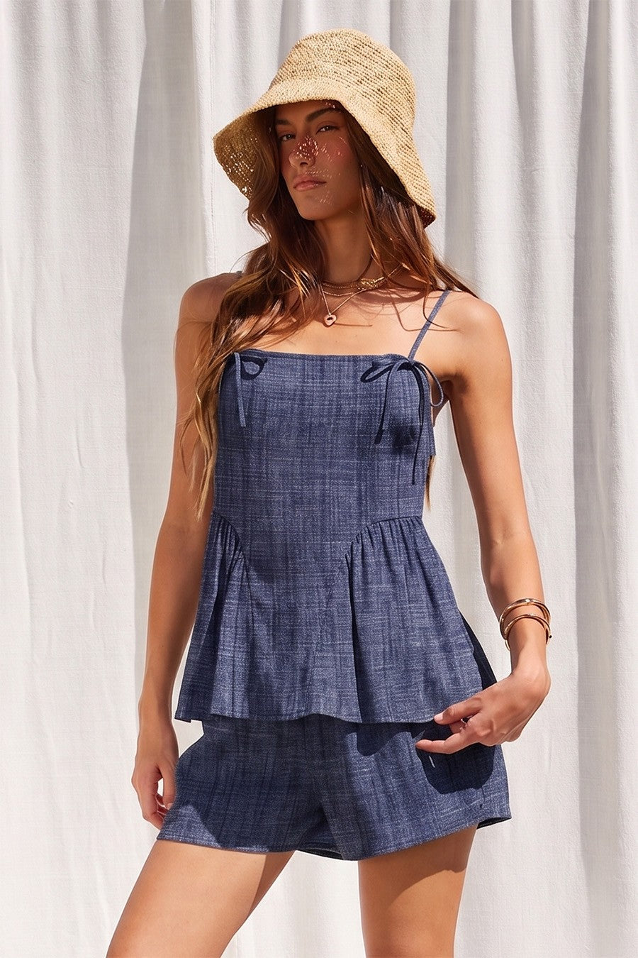 Beach House Smocked Back Top