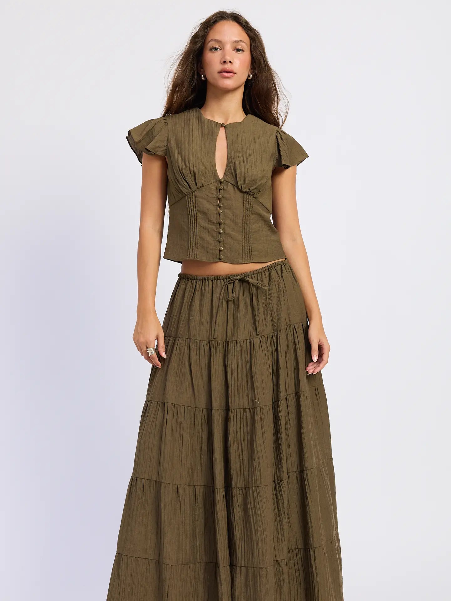 Get It Right Tiered Maxi Skirt