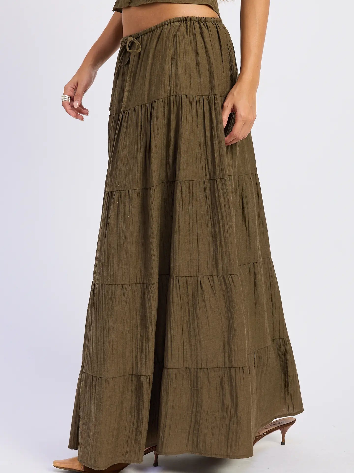 Get It Right Tiered Maxi Skirt