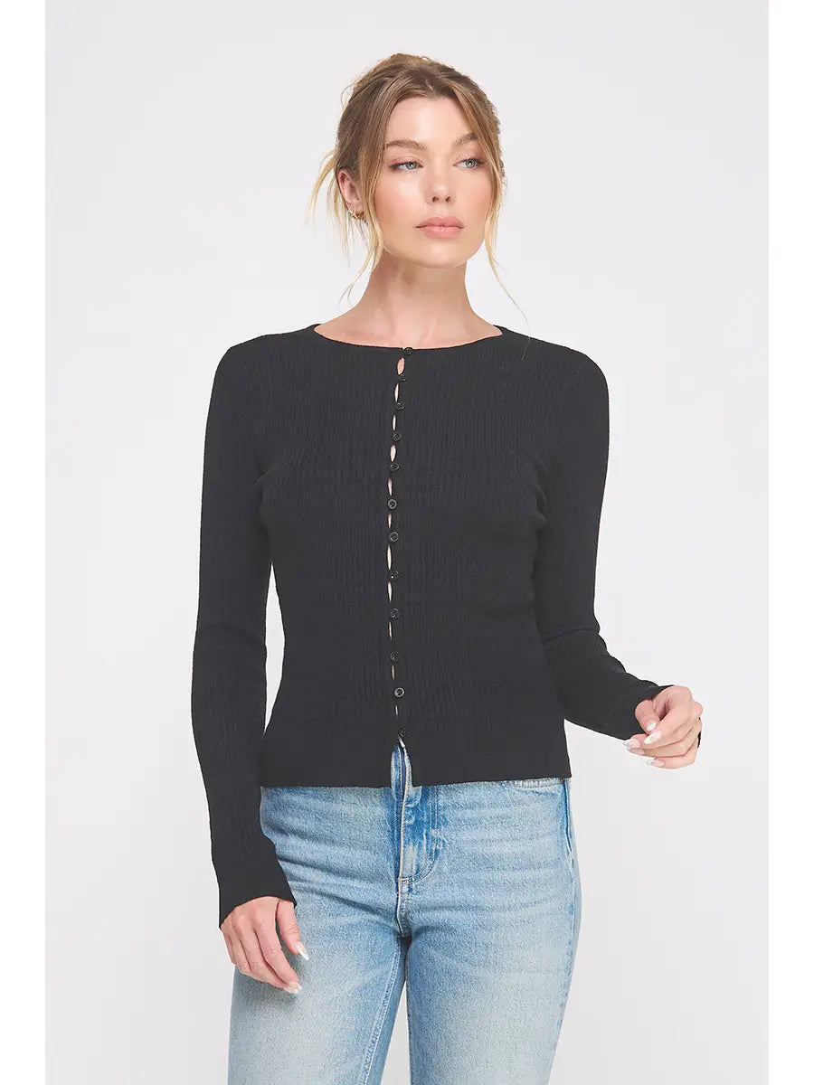Into The Night Ribbed Cardigan