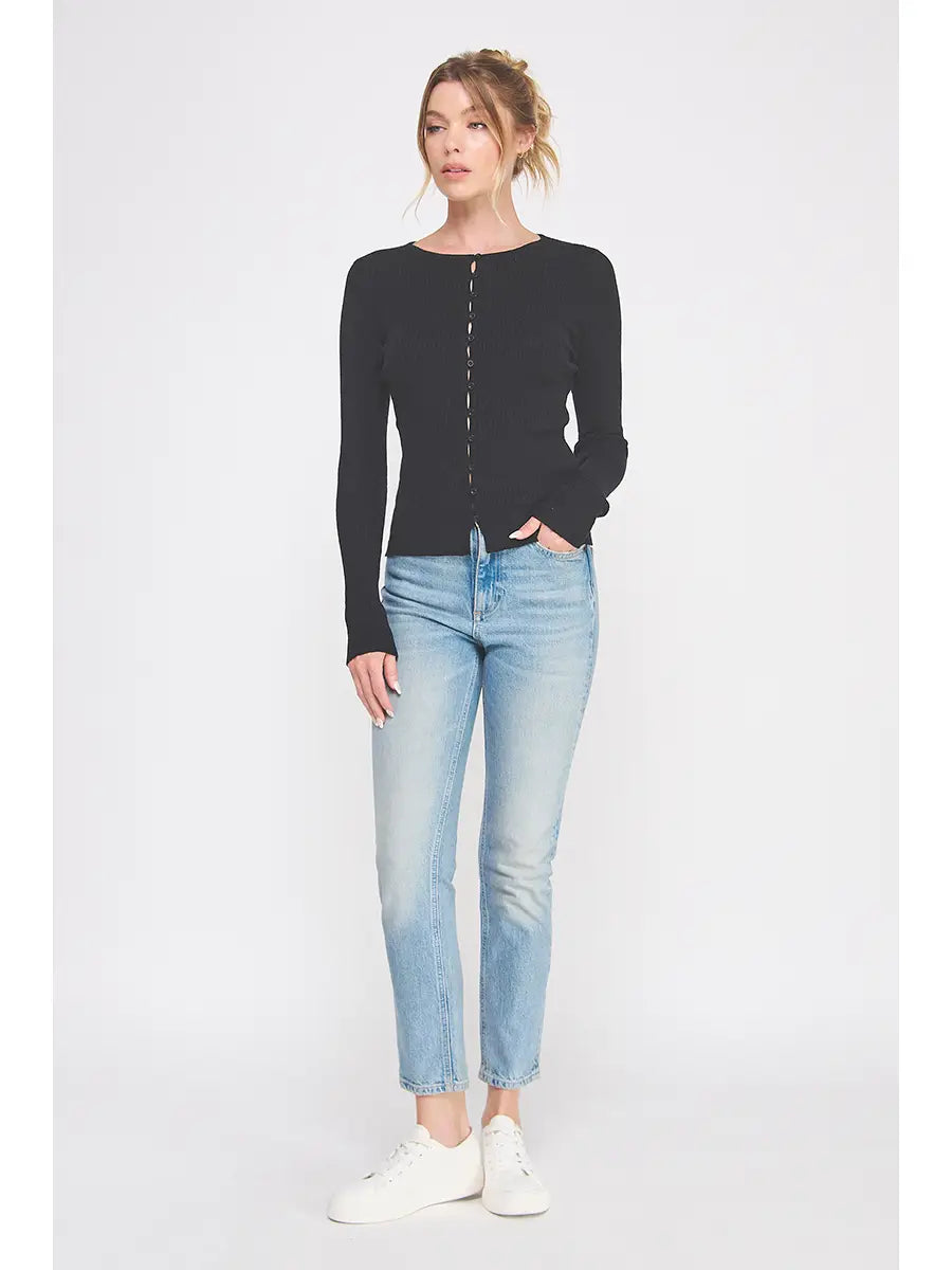Into The Night Ribbed Cardigan