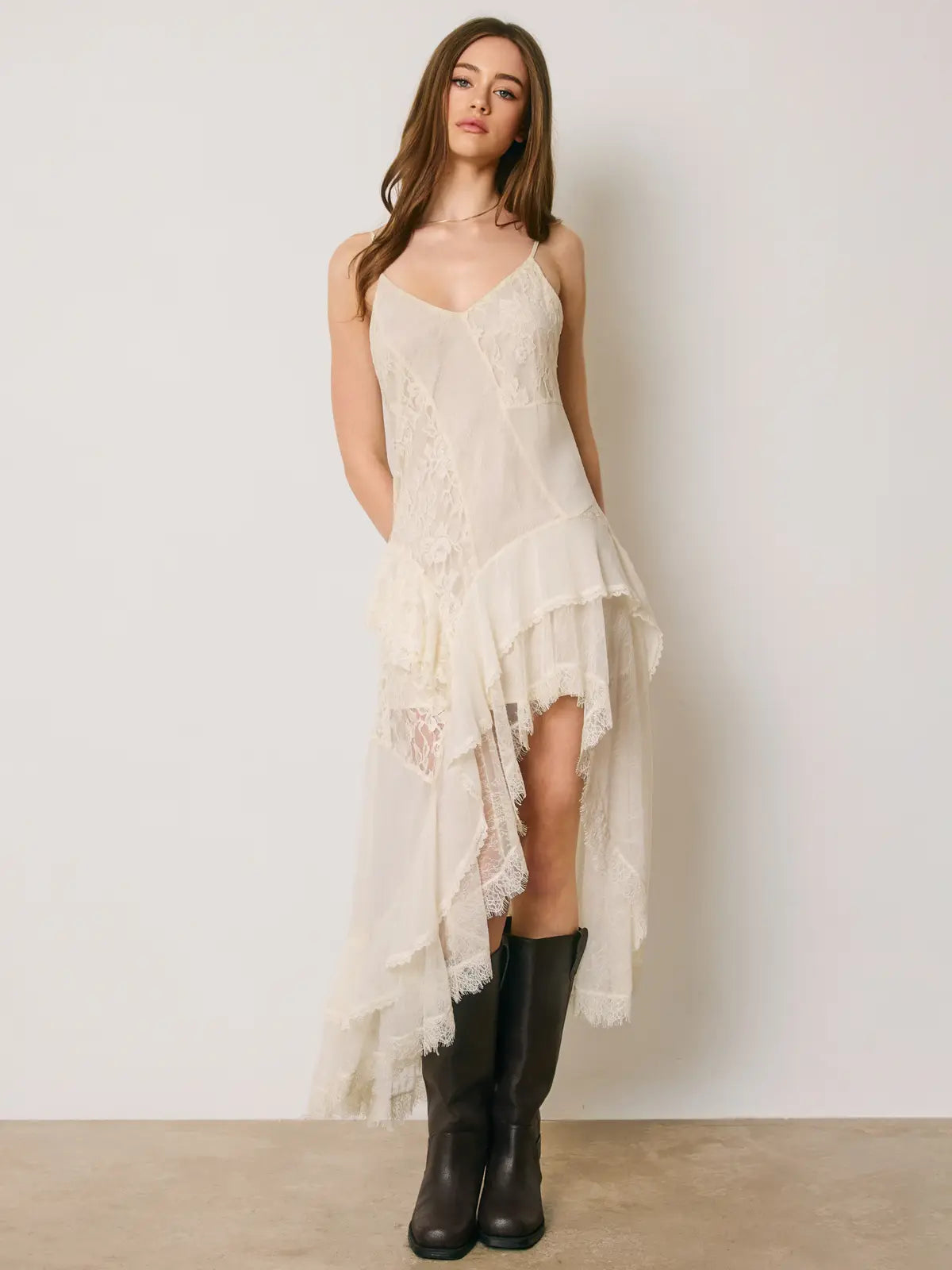 Romantic Floral Lace Midi Dress