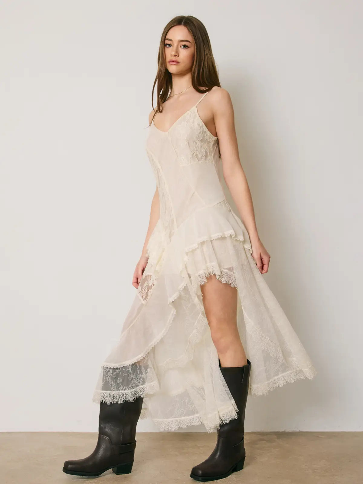 Romantic Floral Lace Midi Dress