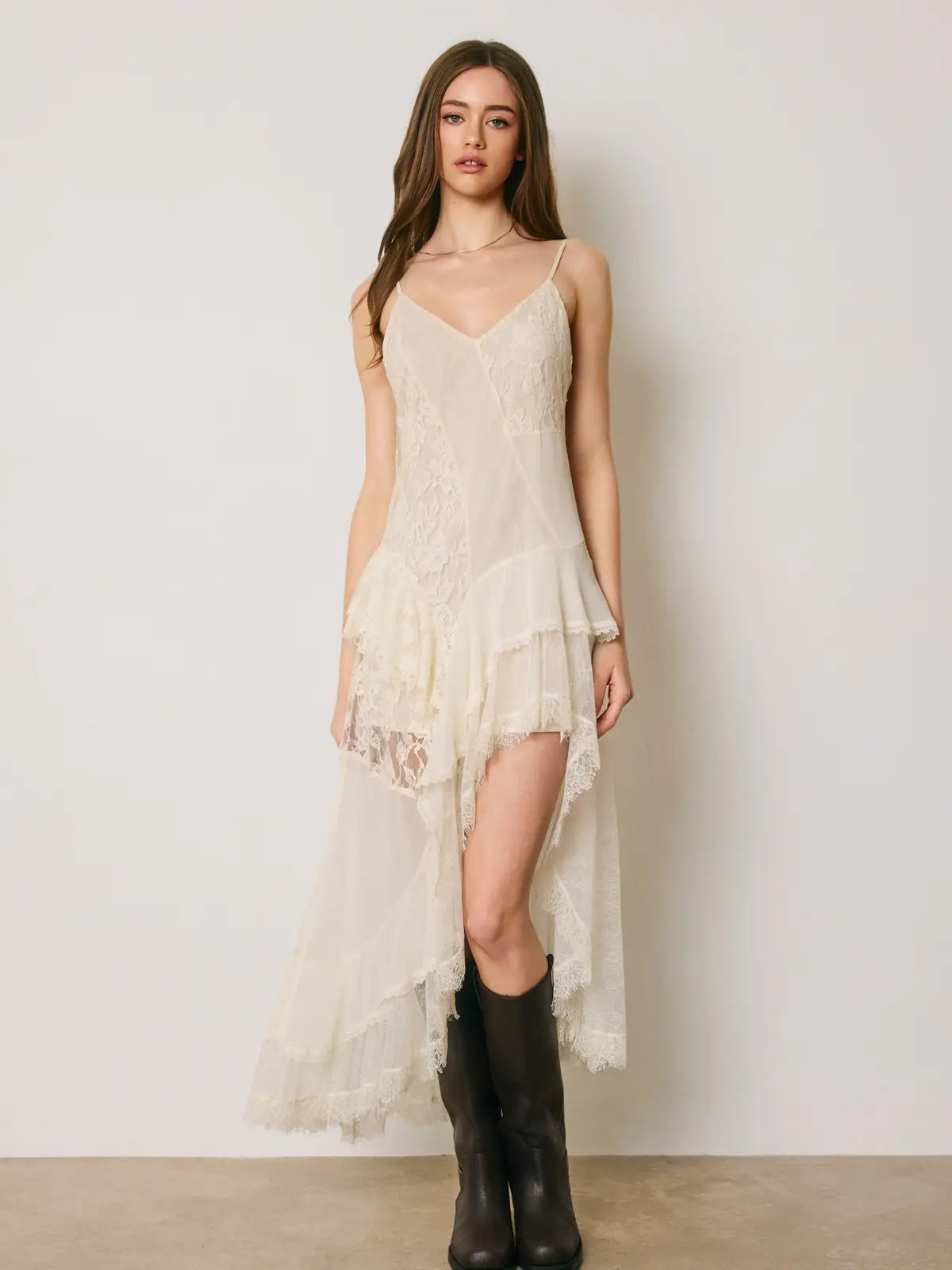 Romantic Floral Lace Midi Dress