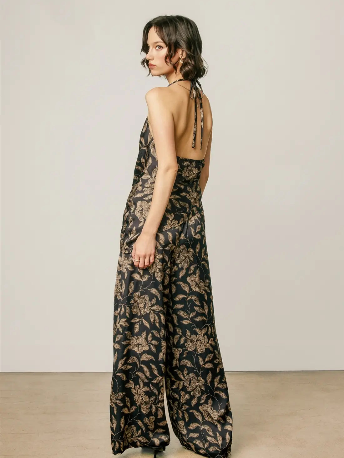 Botanical Satin Wide Leg Pants