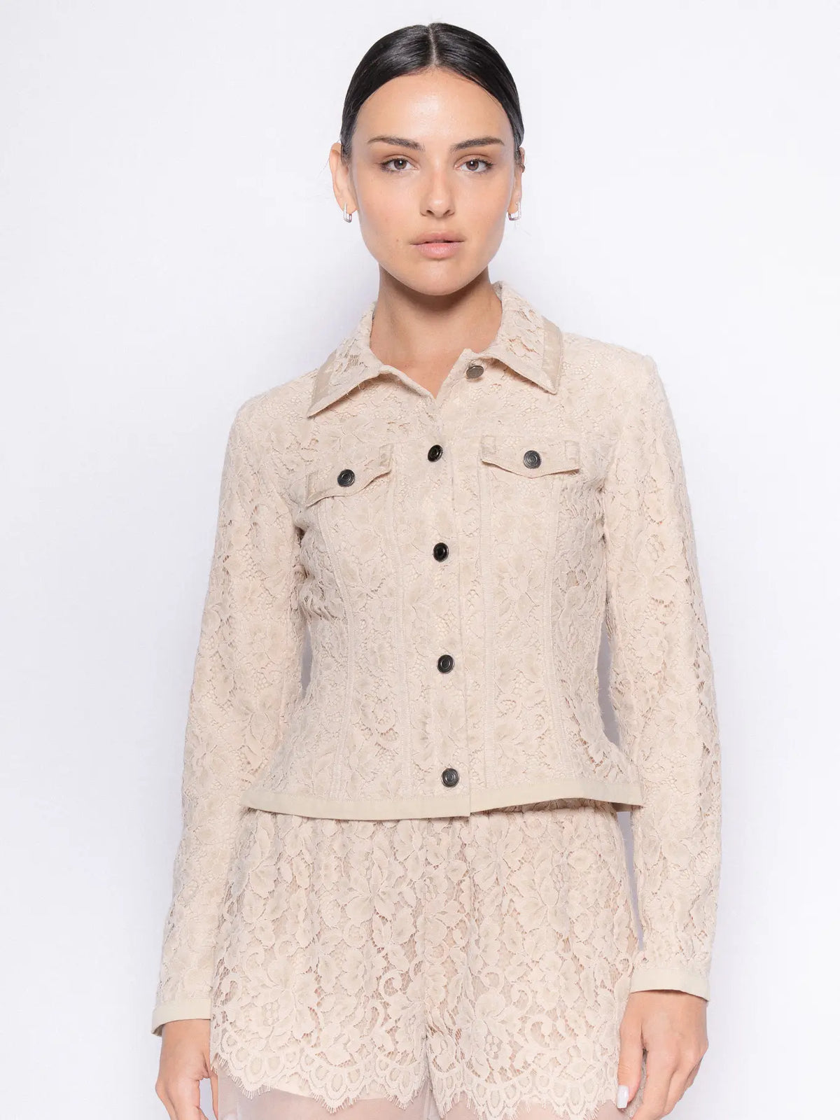 Lace All Around Button Up Jacket