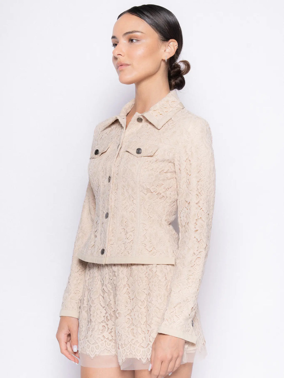 Lace All Around Button Up Jacket