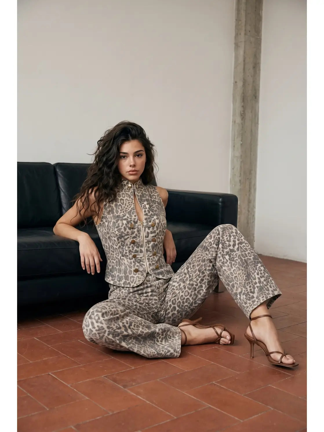 Undone Leopard Vest
