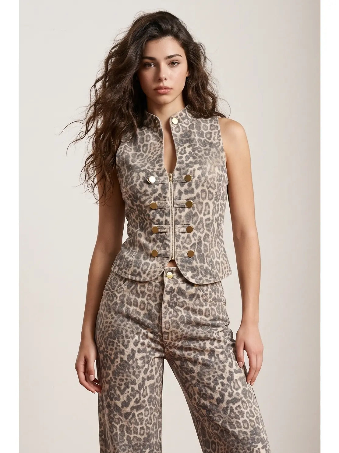 Undone Leopard Vest