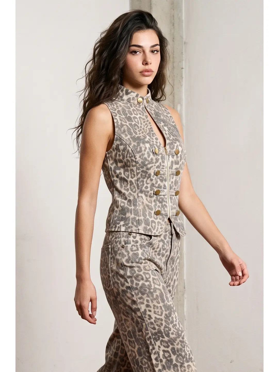 Undone Leopard Vest