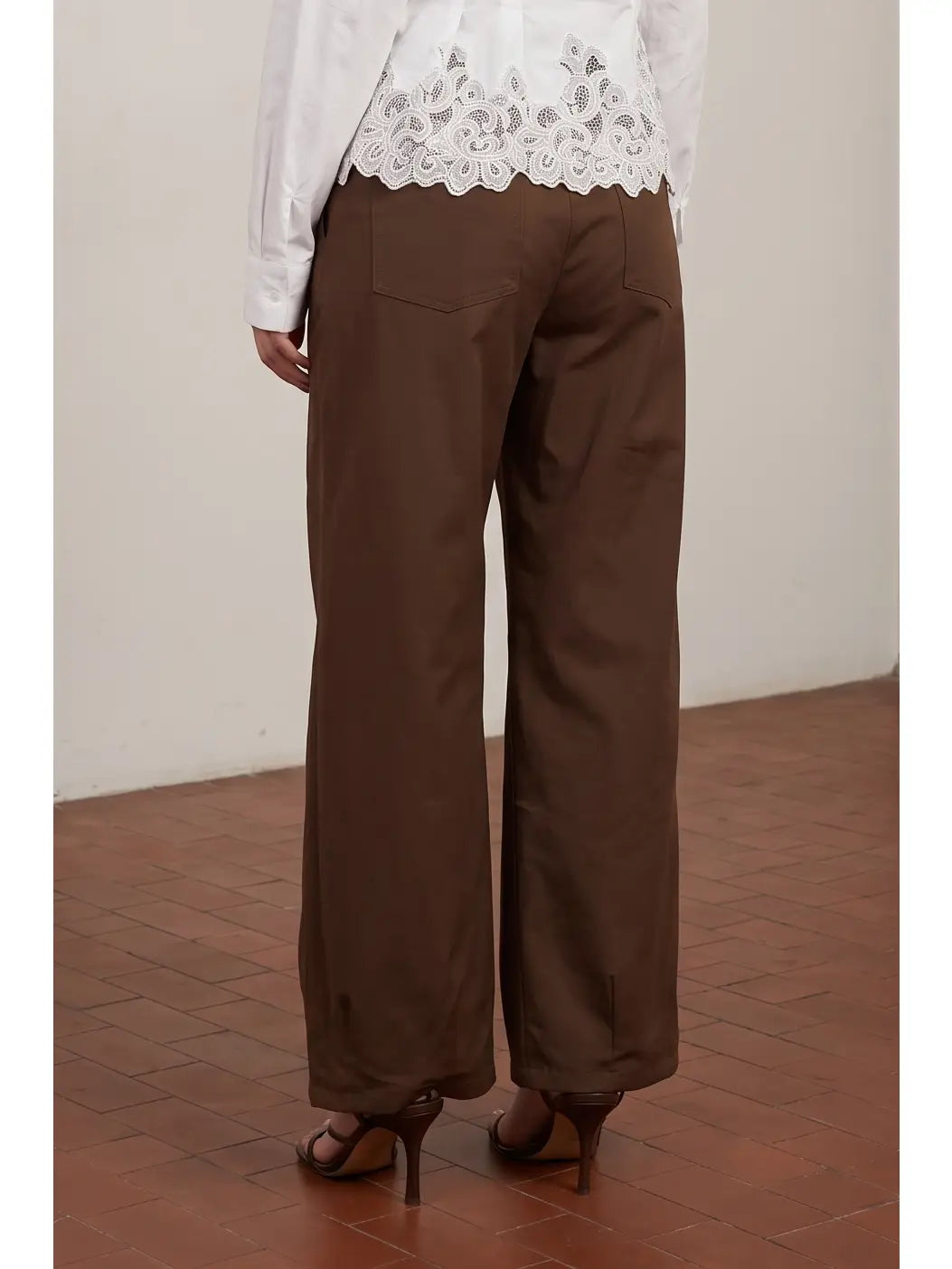 Belted Twill Barrel Pants