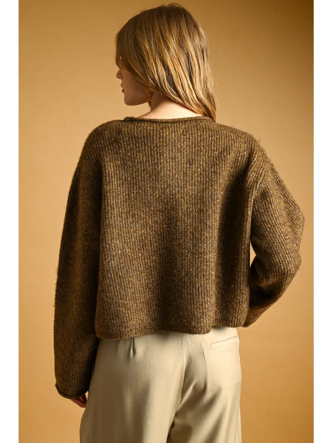 Button Front Ribbed Sweater Cardigan