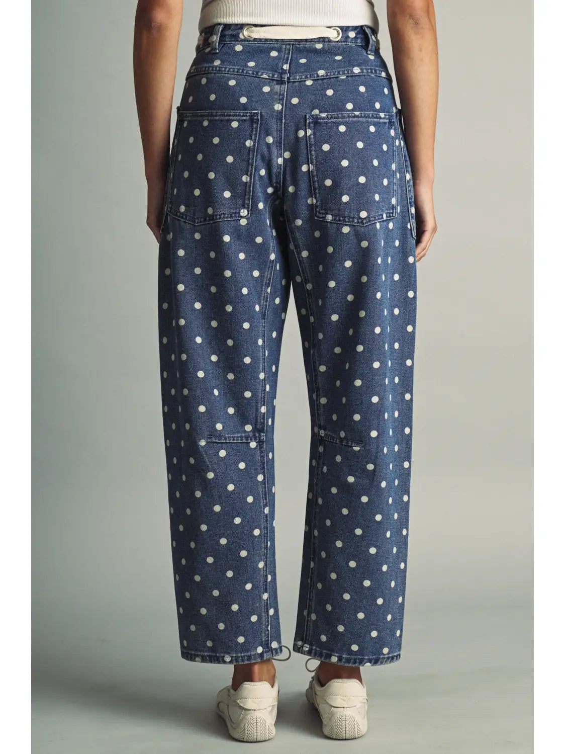 Polka Dot Print Barrel Pants