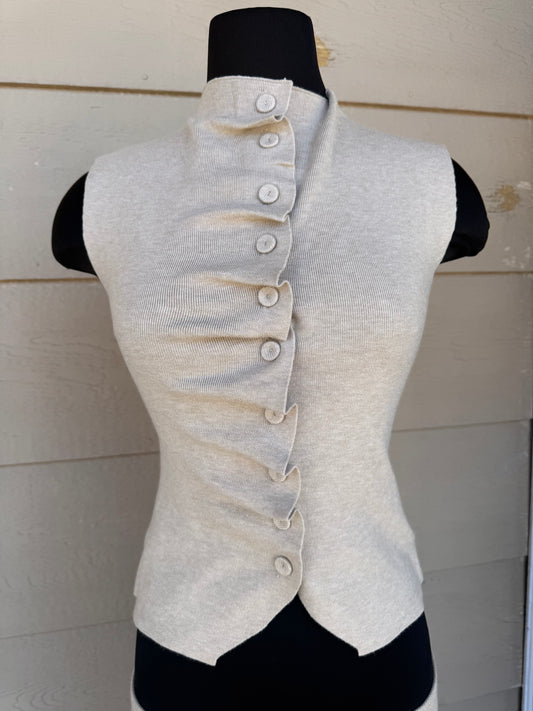 Button Bloom Sweater Top