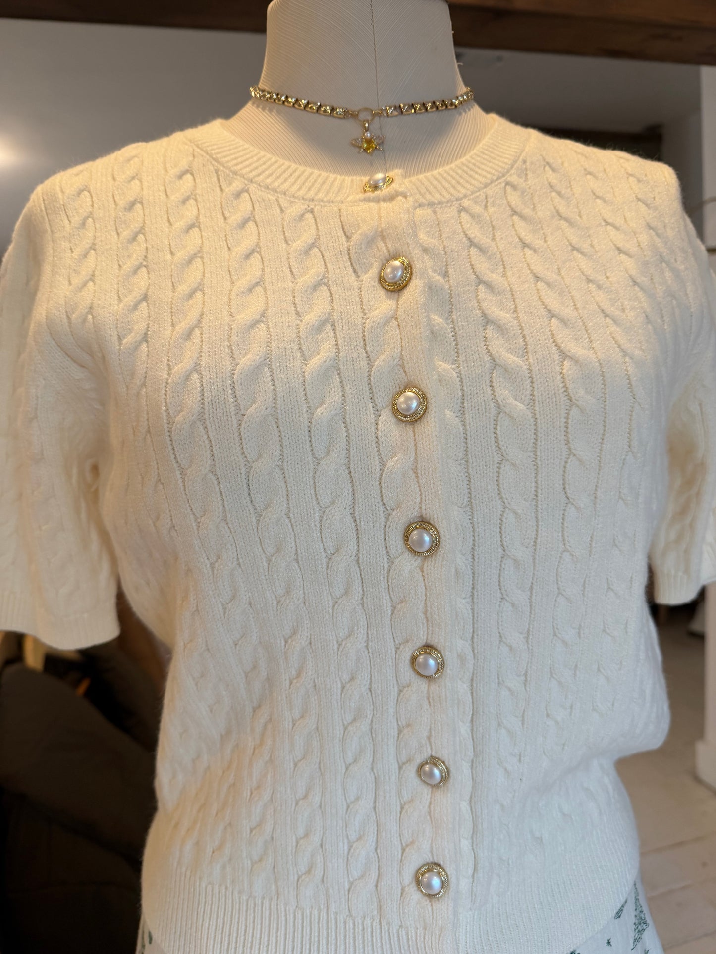 Bonjour Cable Knit Sweater Top