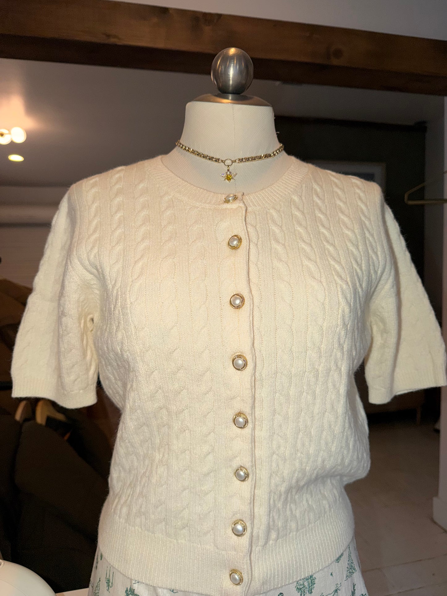 Bonjour Cable Knit Sweater Top