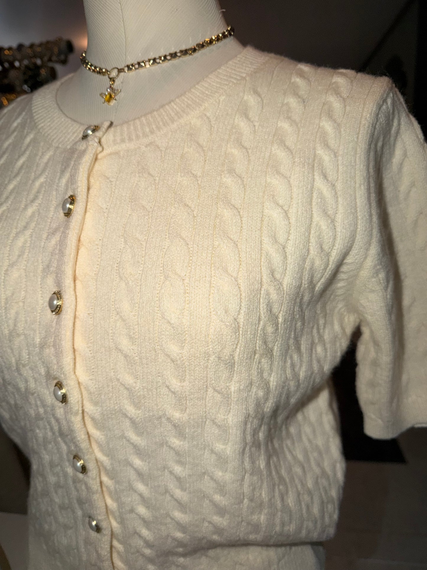 Bonjour Cable Knit Sweater Top
