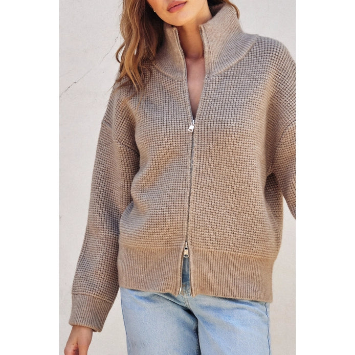 At a Cross Waffle Knit Jacket