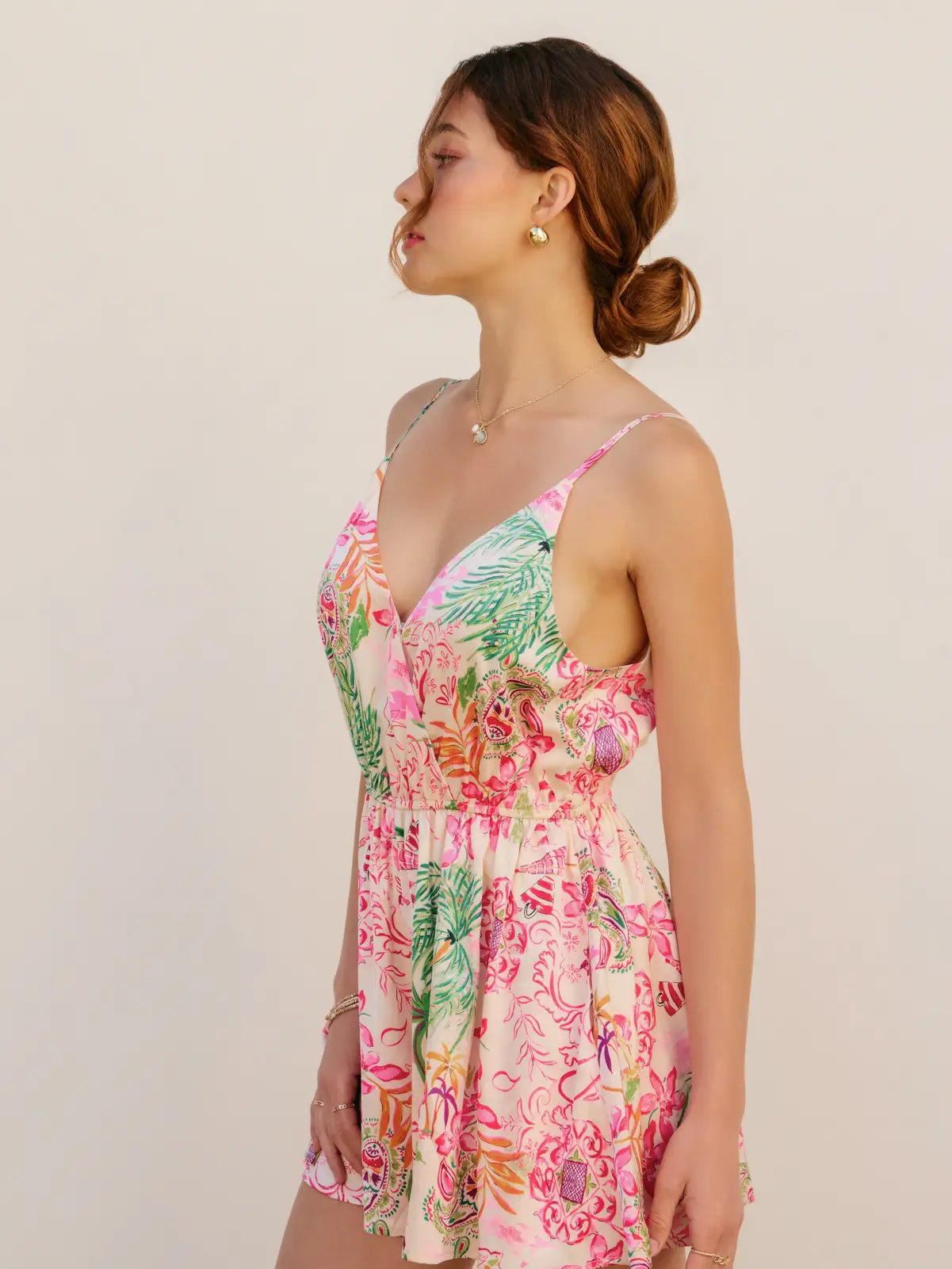 Mango Hibiscus Romper