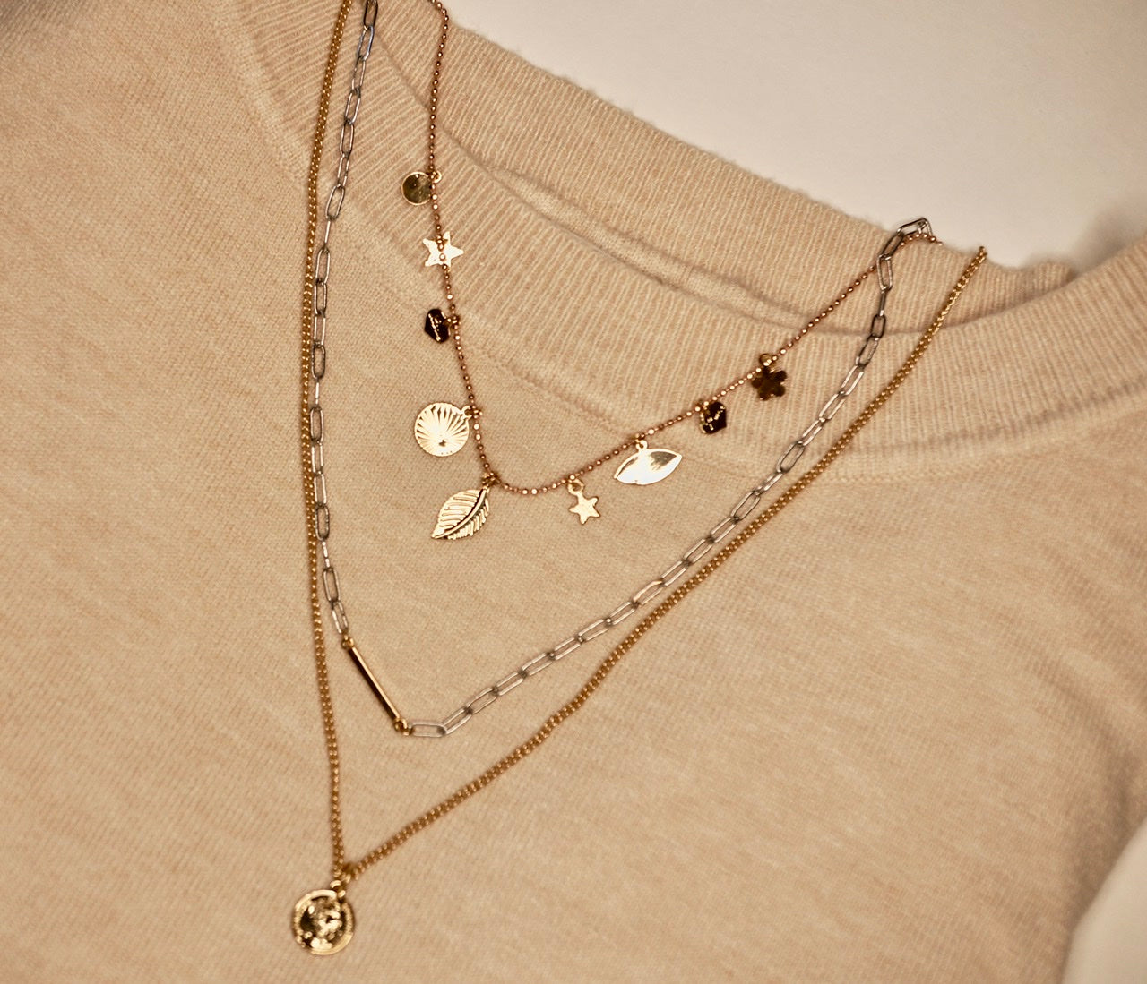 3-Layered Medallion Necklace