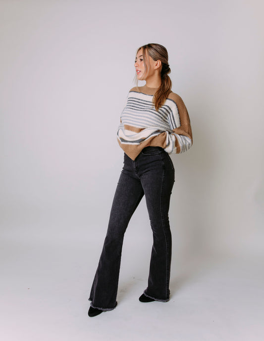 SWEATER WEATHER STRIPED SWEATER TOP