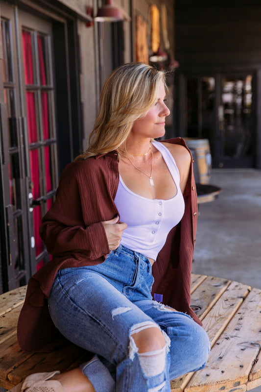 AUTUMN OVERSIZED GAUZE TOP
