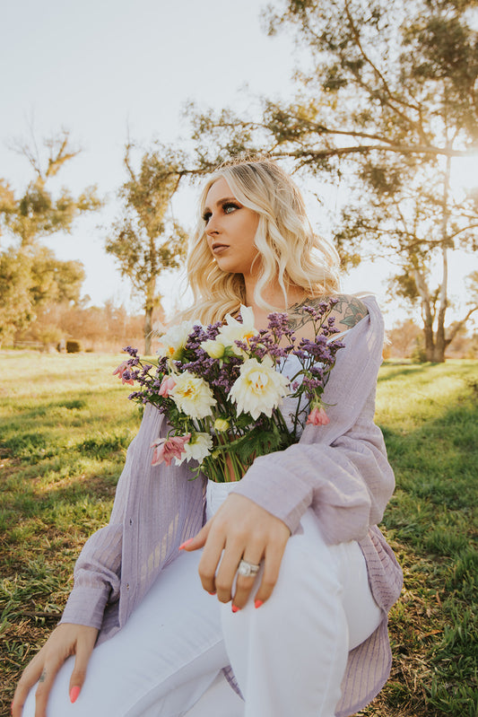 The Lavender Fields Button Up