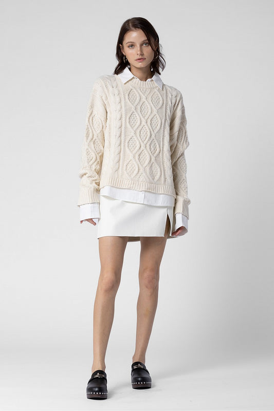 Universitaria Knitted Sweater with Detachable Collar
