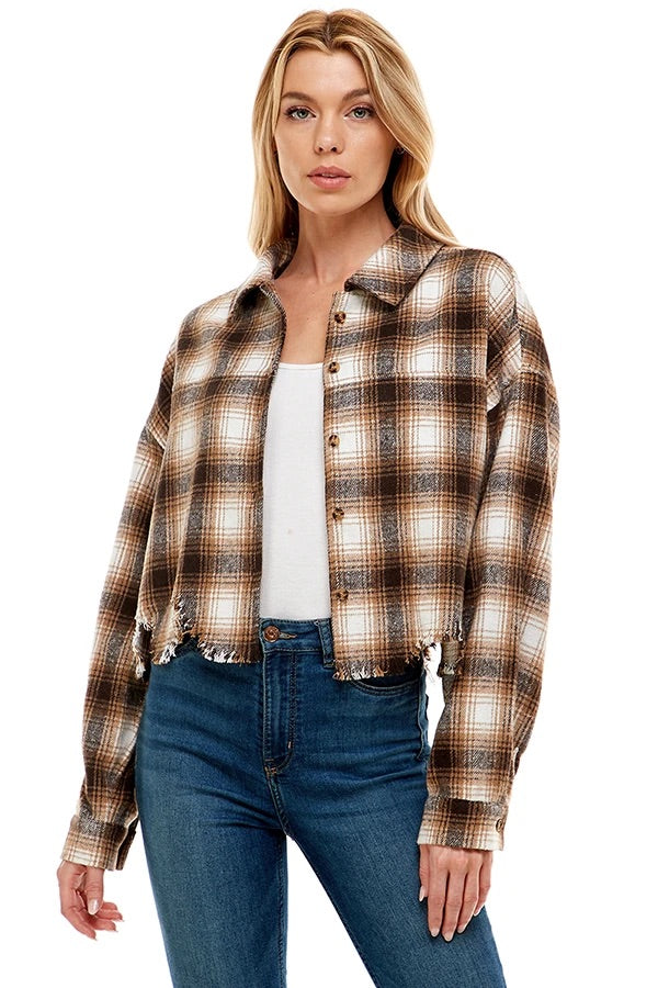 FEELING TOASTY CROPPED FLANNEL