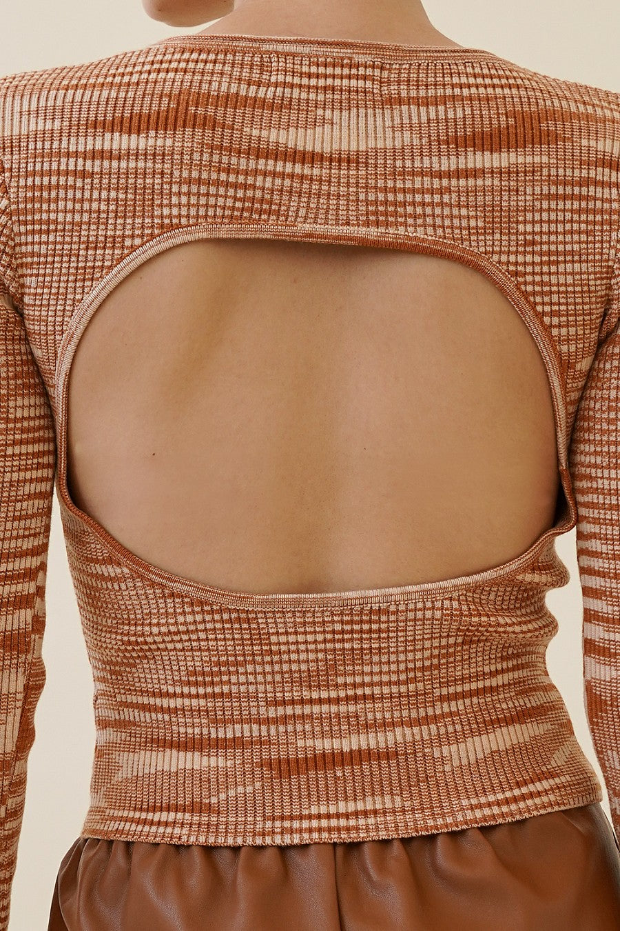 TERRACOTA OBSESSED KNIT CUT OUT TOP
