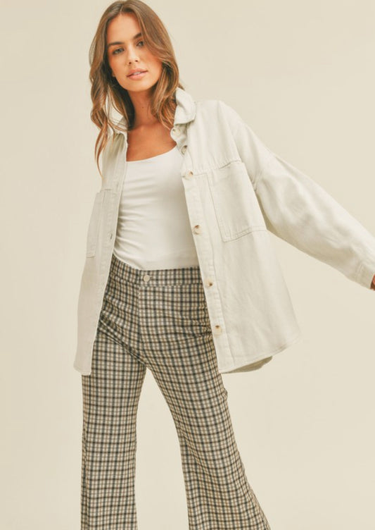 Washed Cotton Casual Shacket