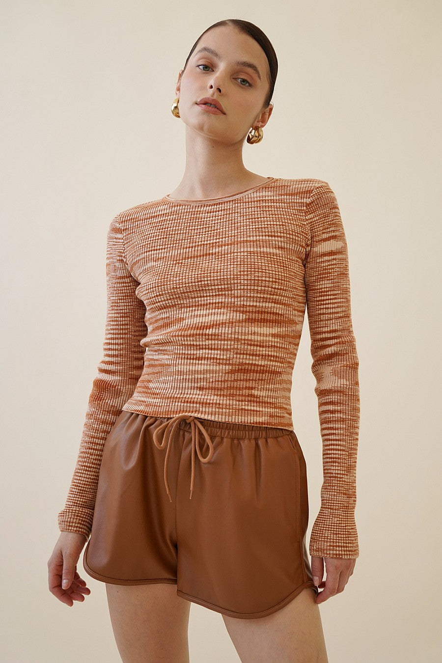 TERRACOTA OBSESSED KNIT CUT OUT TOP
