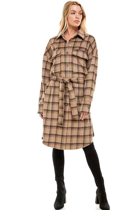Blushed Plaid Coat